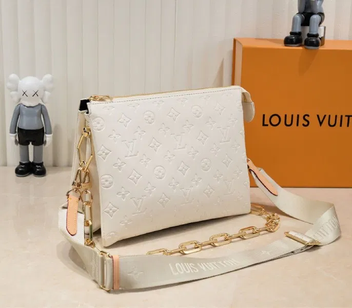 Louis Vuitton Coussin PM Bag In Cream With Jacquard Strap — image 2