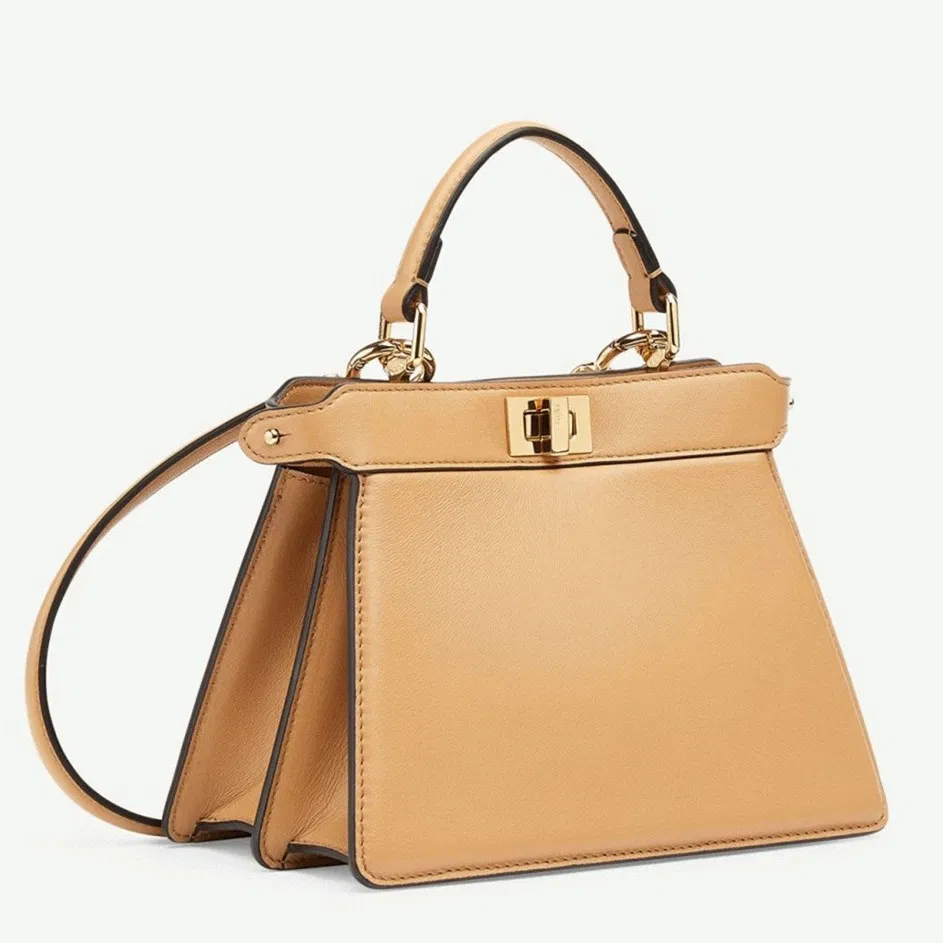 Top Quality Fendi Peekaboo ISeeU Petite Bag In Beige Nappa Leather