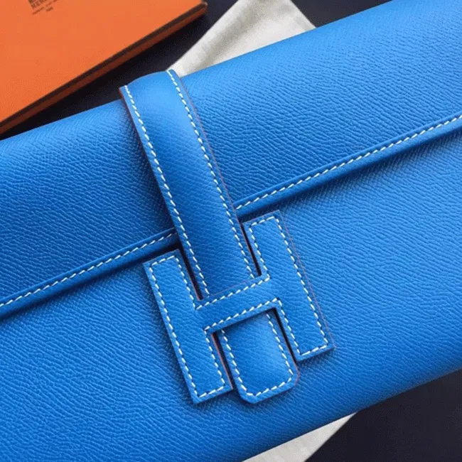 Blue Hermes Jige Elan 29 clutch bag — image 4