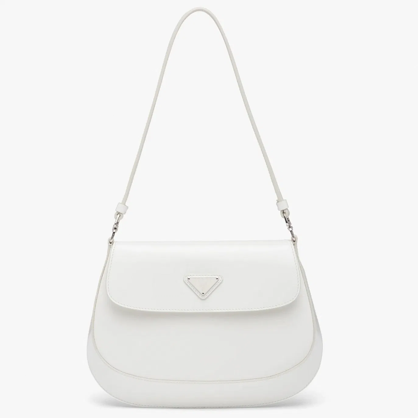 White Prada Cleo Flap Bag