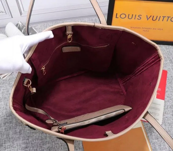 Louis Vuitton Monogram Empreinte Neverfull MM Tote In Beige — image 6