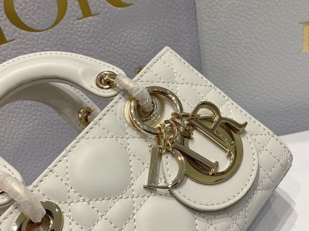 Dior Lady D-Joy Micro Bag Knockoff in White Cannage Lambskin — image 6