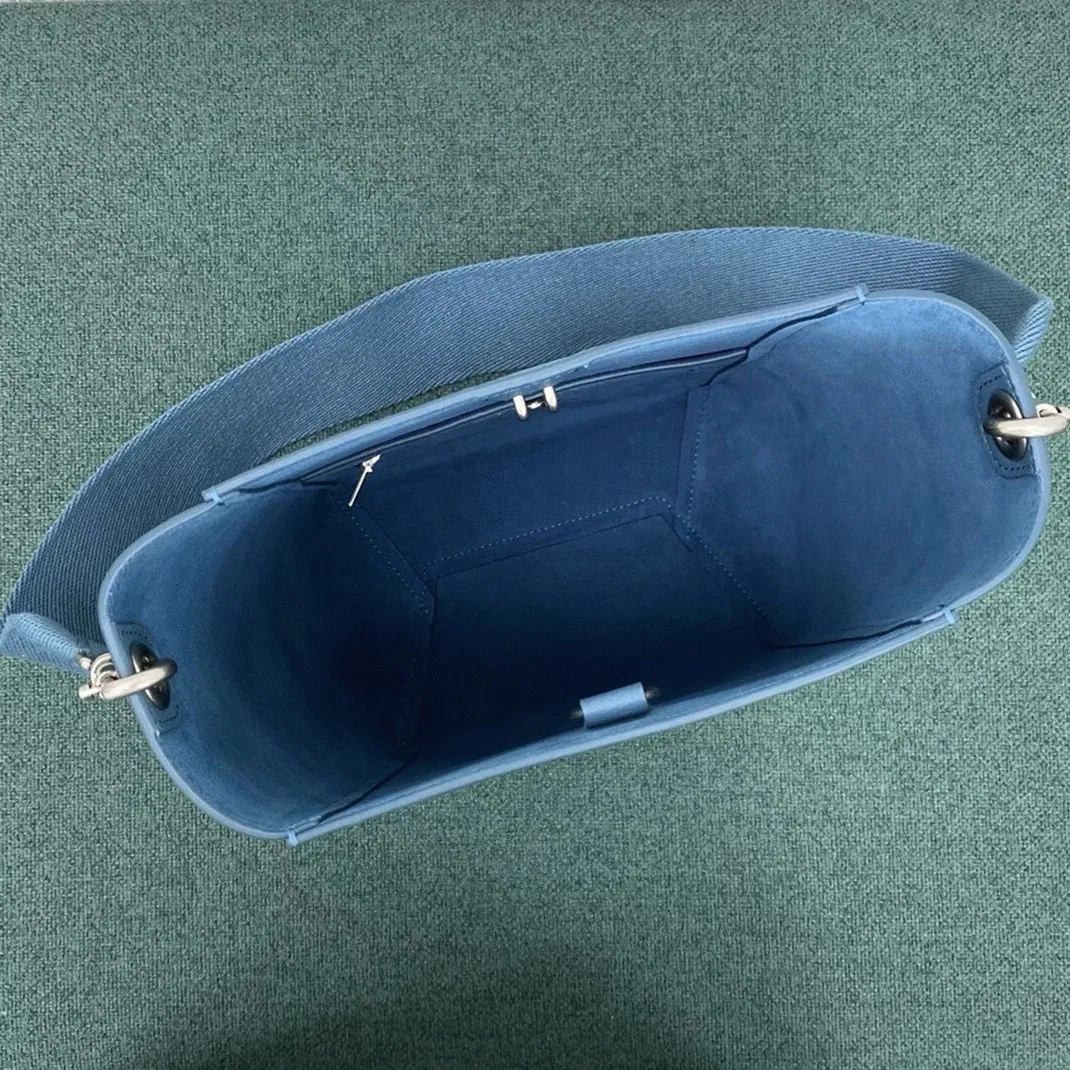Top Quality Knockoff Celine Sangle Small Bucket Bag In Slate Blue Calfskin — image 6