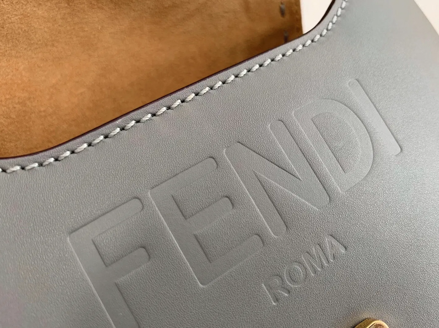 Top Quality Fendi Moonlight Saddle Bag In Grey Calfskin — image 3