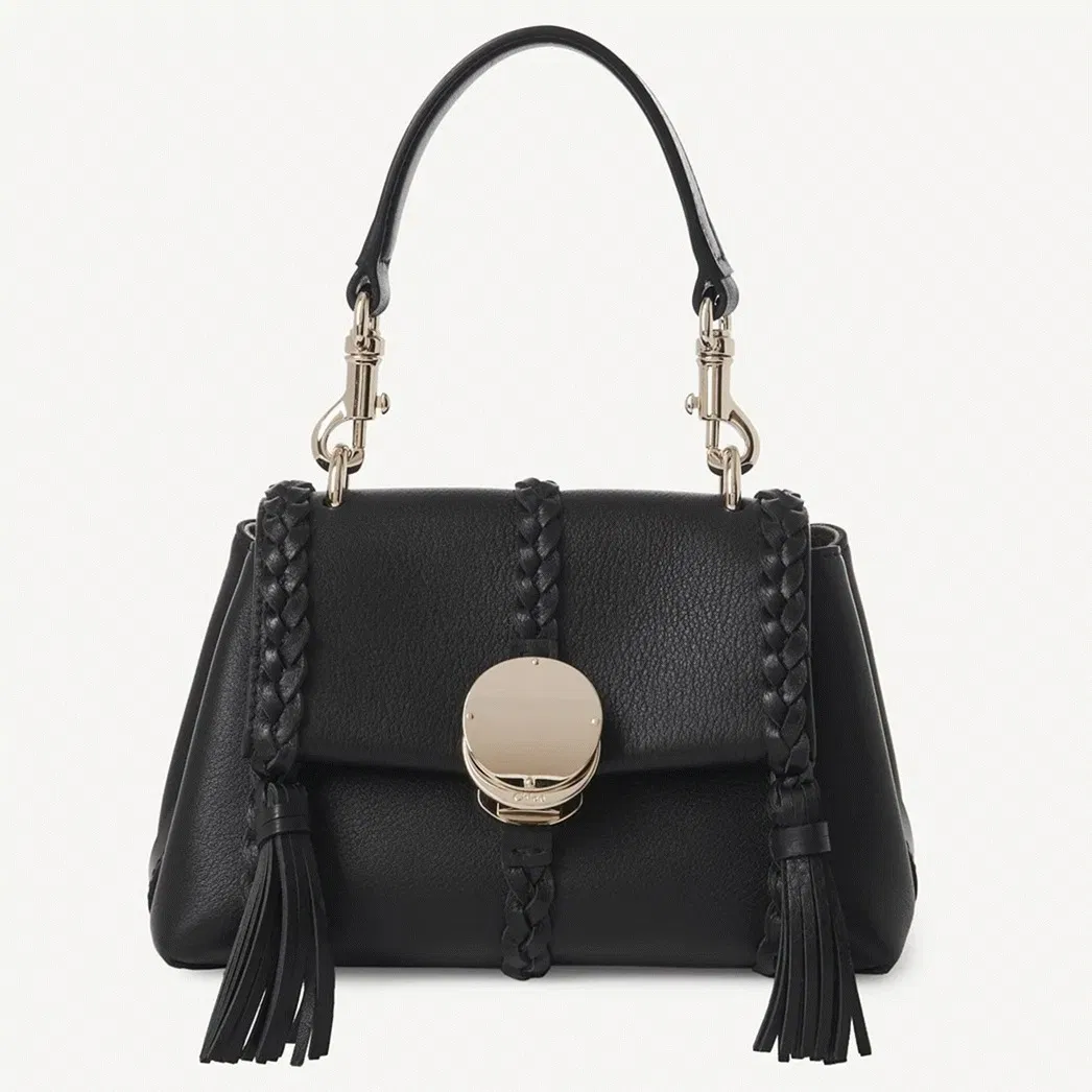 Top Quality Chloe Penelope Mini Shoulder Bag in Black Grained Calfskin
