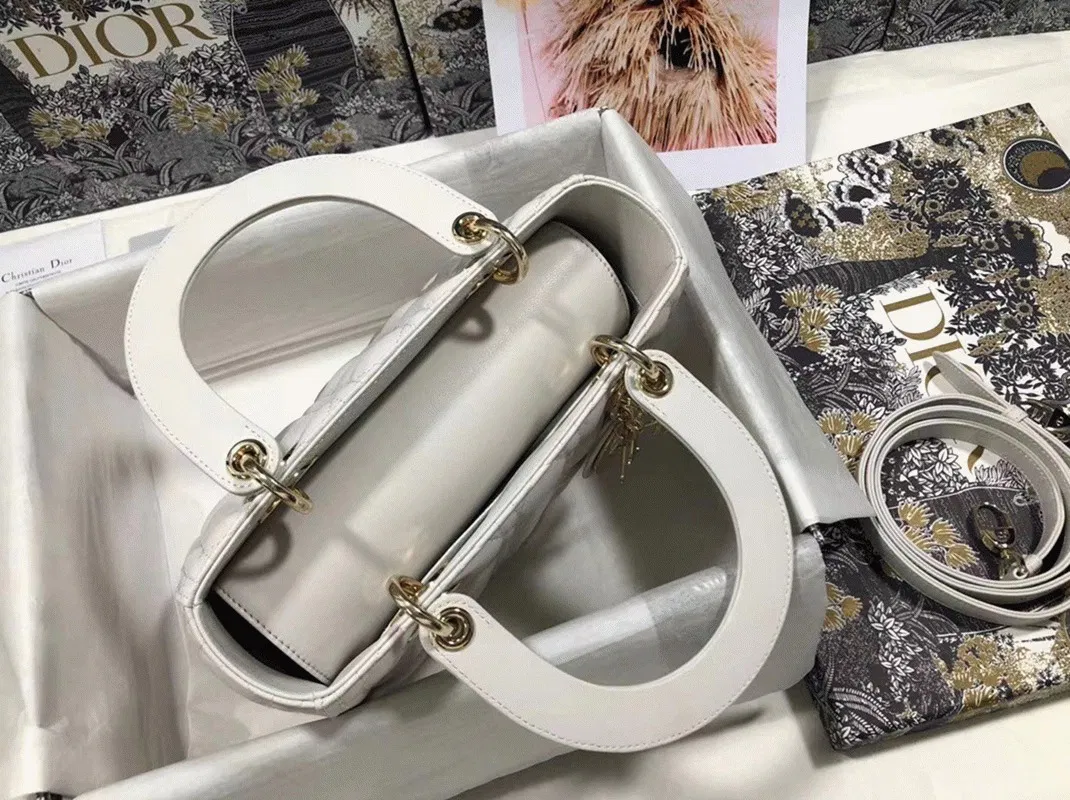 Dior Lady Dior Medium Bag in White — image 4