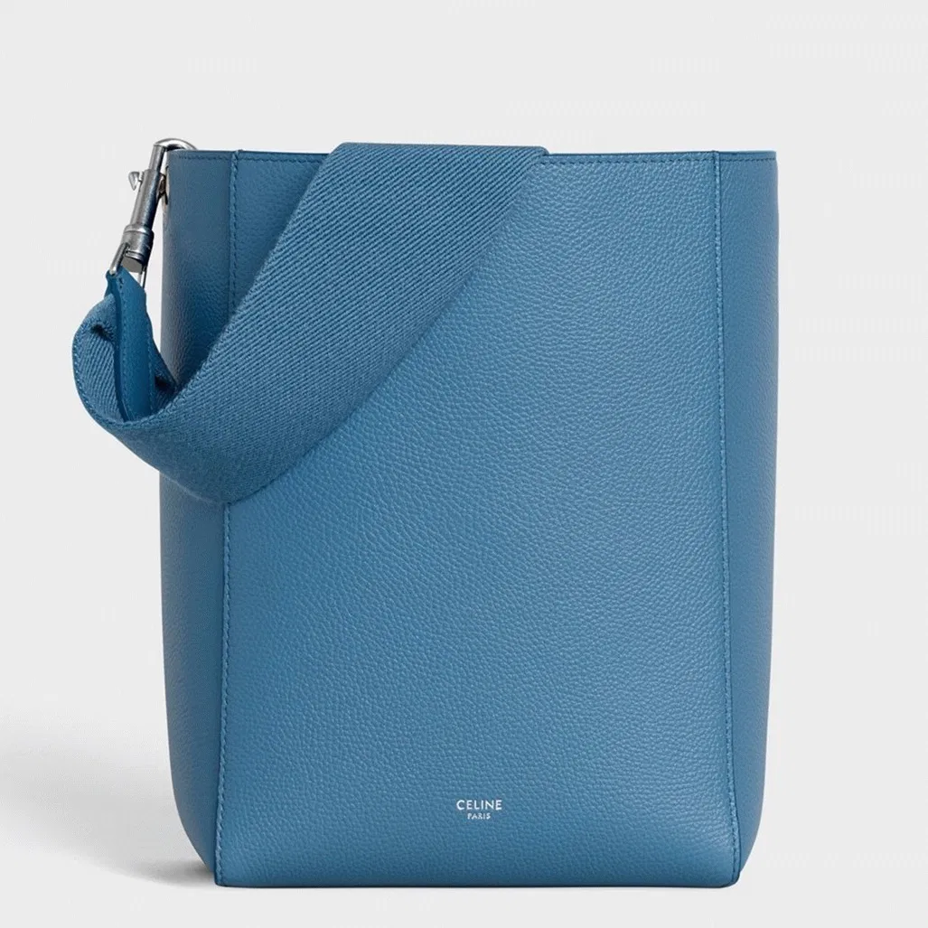 Top Quality Knockoff Celine Sangle Small Bucket Bag In Slate Blue Calfskin