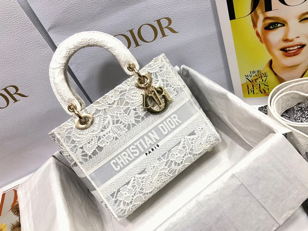 Dior Lady D-Lite Medium Bag in Embroidery with Macrame Effect — image 2