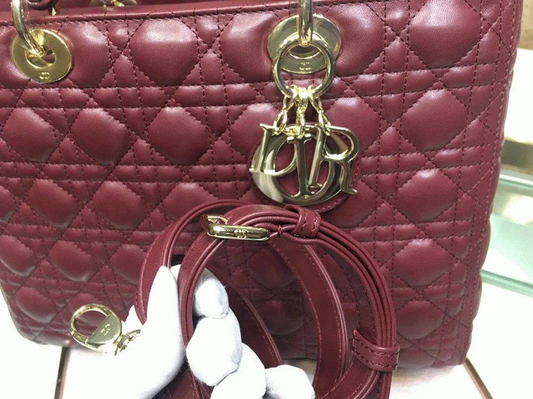 Dior Lady Dior Large Bag in Bordeaux — image 4