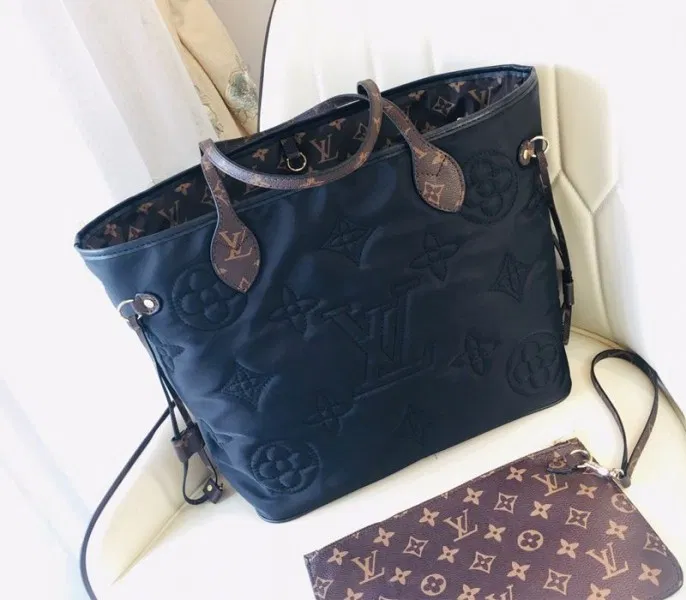Louis Vuitton Econyl Regenerated Nylon Neverfull MM Tote In Black — image 4