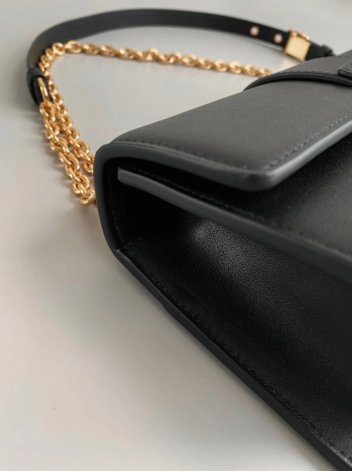 Dior 30 Montaigne East-West Bag with Chain in Black Calfskin — image 2