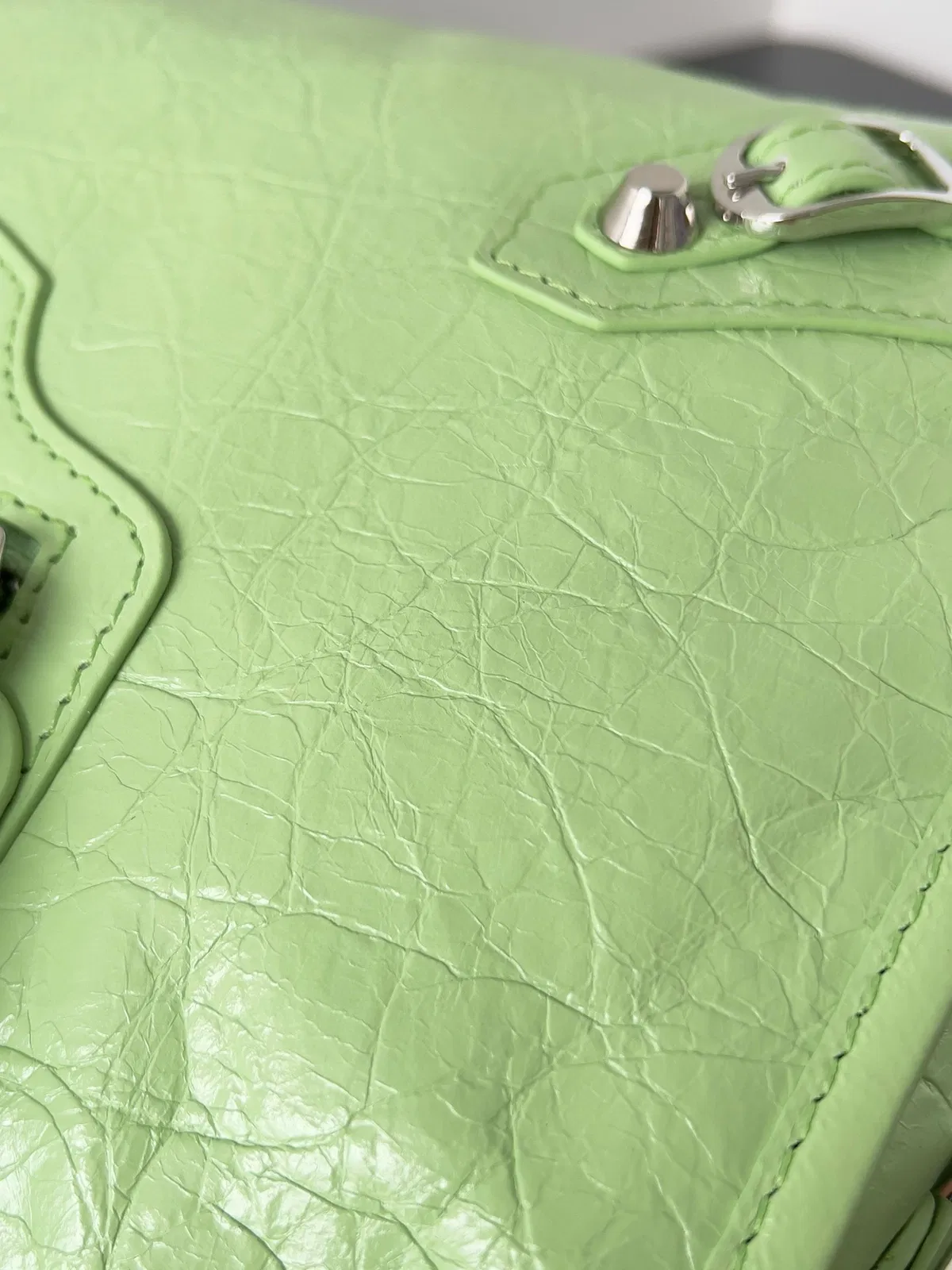 Knockoff Balenciaga Le City Small Bag Green Arena Lambskin — image 3