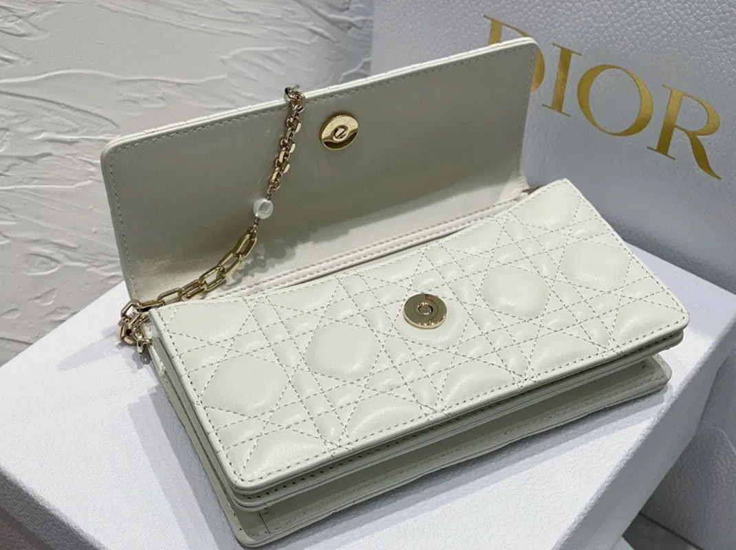 Dior Miss Dior Mini Bag in White Cannage Lambskin — image 8