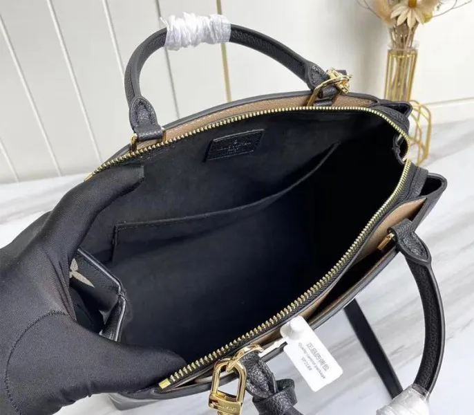 Louis Vuitton Bicolor Monogram Empreinte Leather Petit Palais Handbag In Black And Beige — image 4