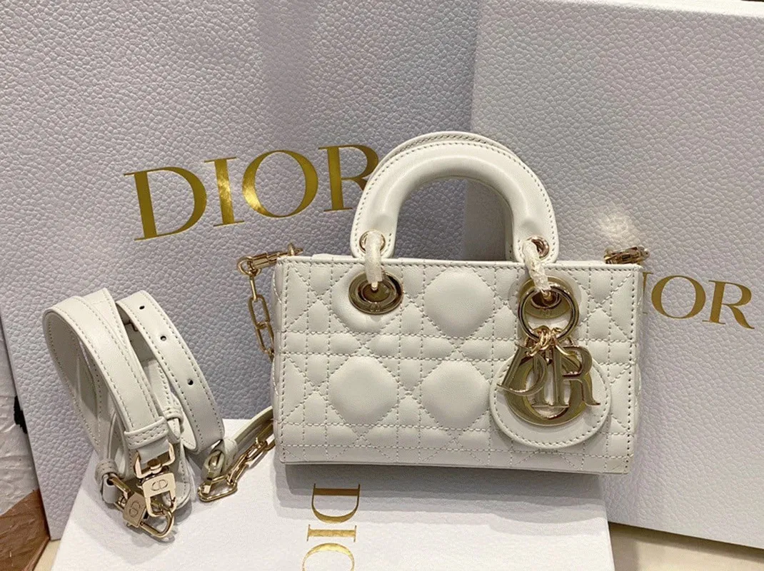 Dior Lady D-Joy Micro Bag Knockoff in White Cannage Lambskin — image 9
