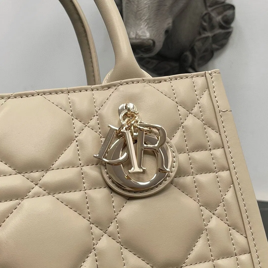 Dior Small Book Tote Bag with Strap in Beige — image 3