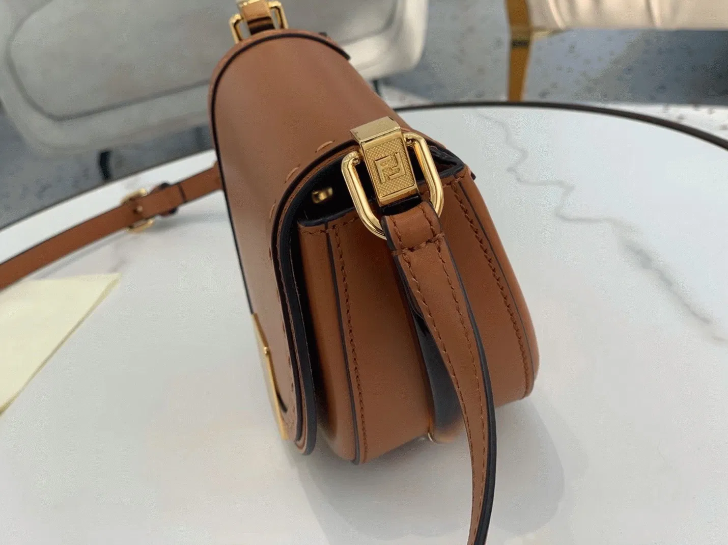 Top Quality Fendi Moonlight Saddle Bag In Brown Calfskin — image 5