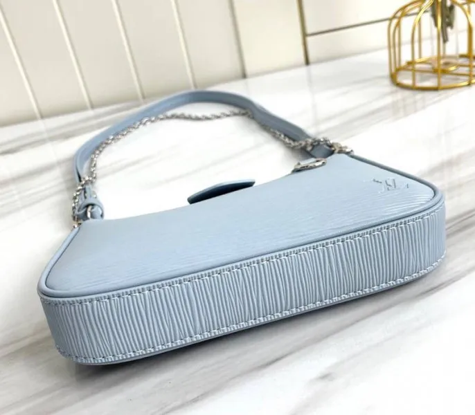 Louis Vuitton Epi Leather Easy Pouch On Strap In Bleu Celeste Blue — image 5