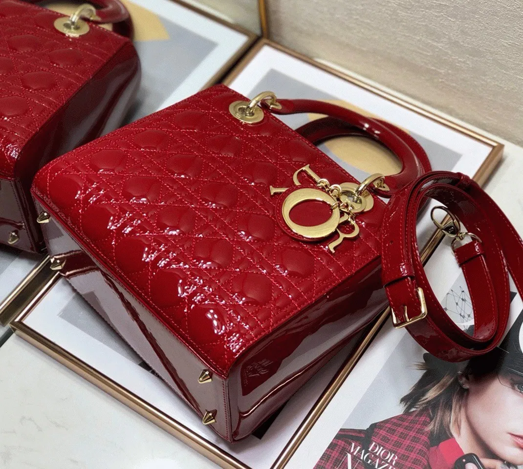 Dior Lady Dior Medium Bag in Red — image 8
