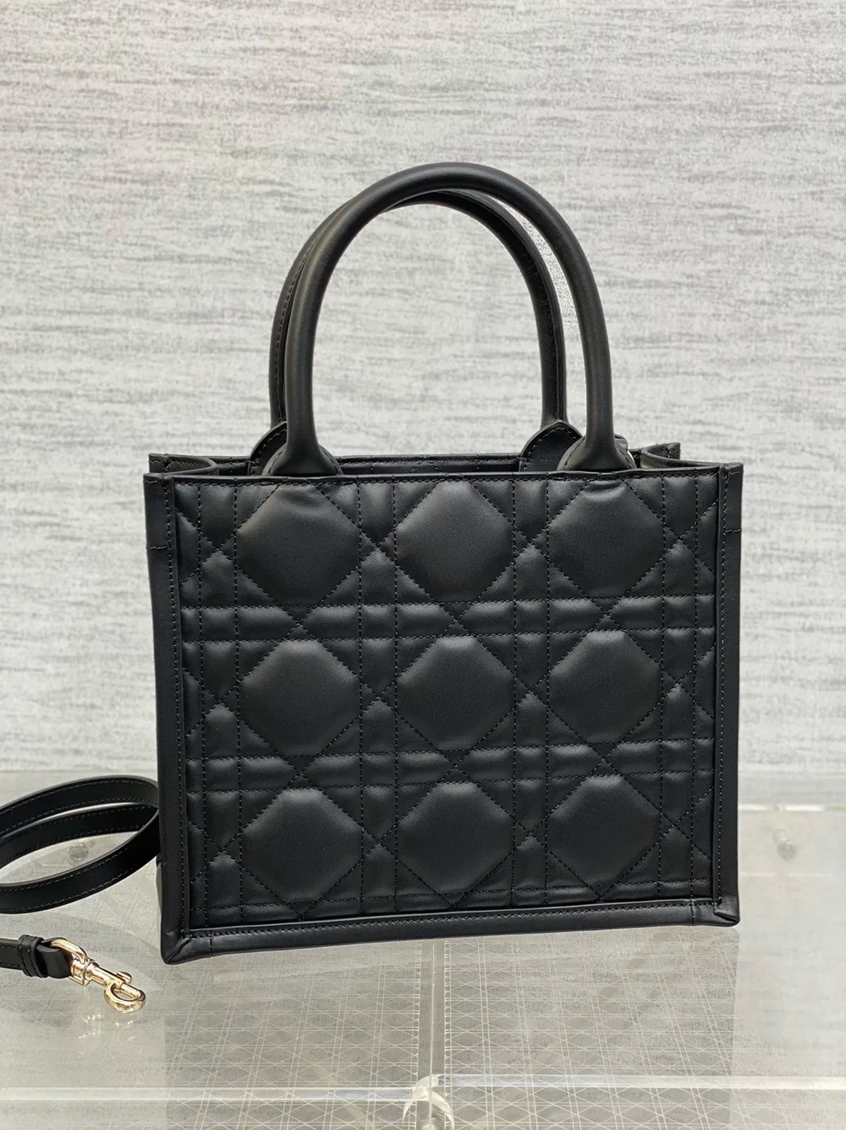 Dior Small Book Tote Bag with Strap in Black — image 10