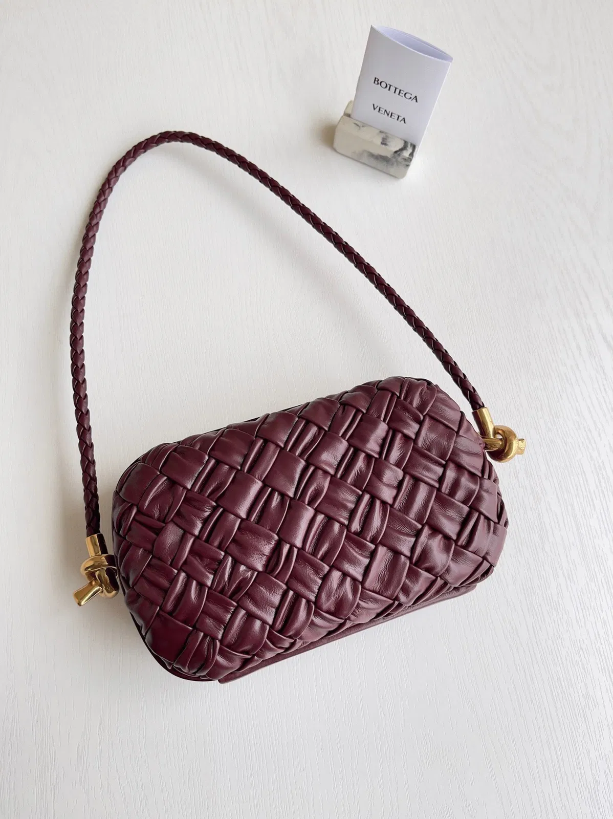 Bottega Veneta Knot Minaudiere On Strap Barolo Foulard Intreccio — image 3