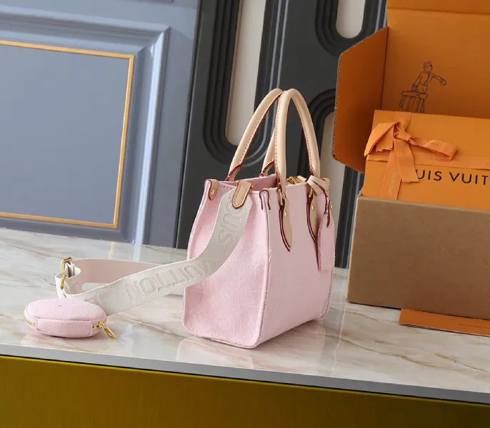 Monogram Denim OnTheGo PM In Washed Pink — image 2