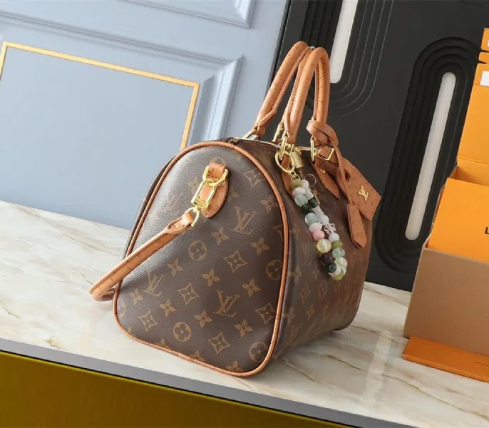 Louis Vuitton Monogram Canvas Soft Speedy 30 Boho Handbag In Tan — image 3