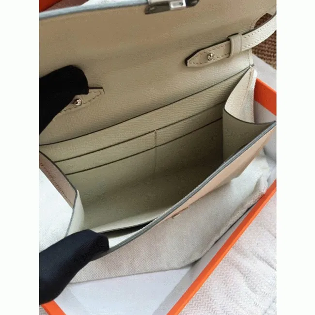 White top knockoff Hermes Clic wallet with strap — image 6