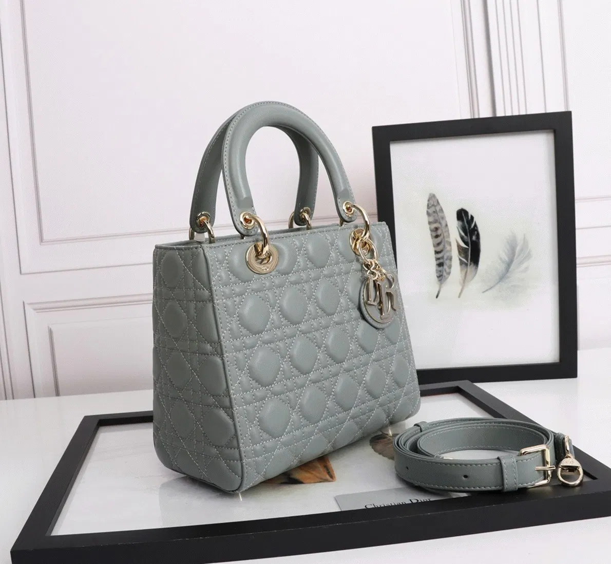 Dior Lady Dior Medium Bag in Grey — image 10