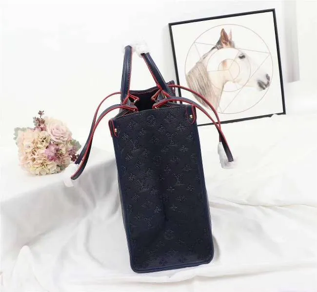 Louis Vuitton Monogram Empreinte Giant Onthego GM Tote In Navy Blue — image 4