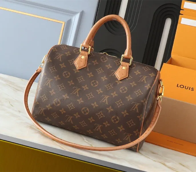 Louis Vuitton Monogram Canvas Soft Speedy 30 Boho Handbag In Tan — image 2