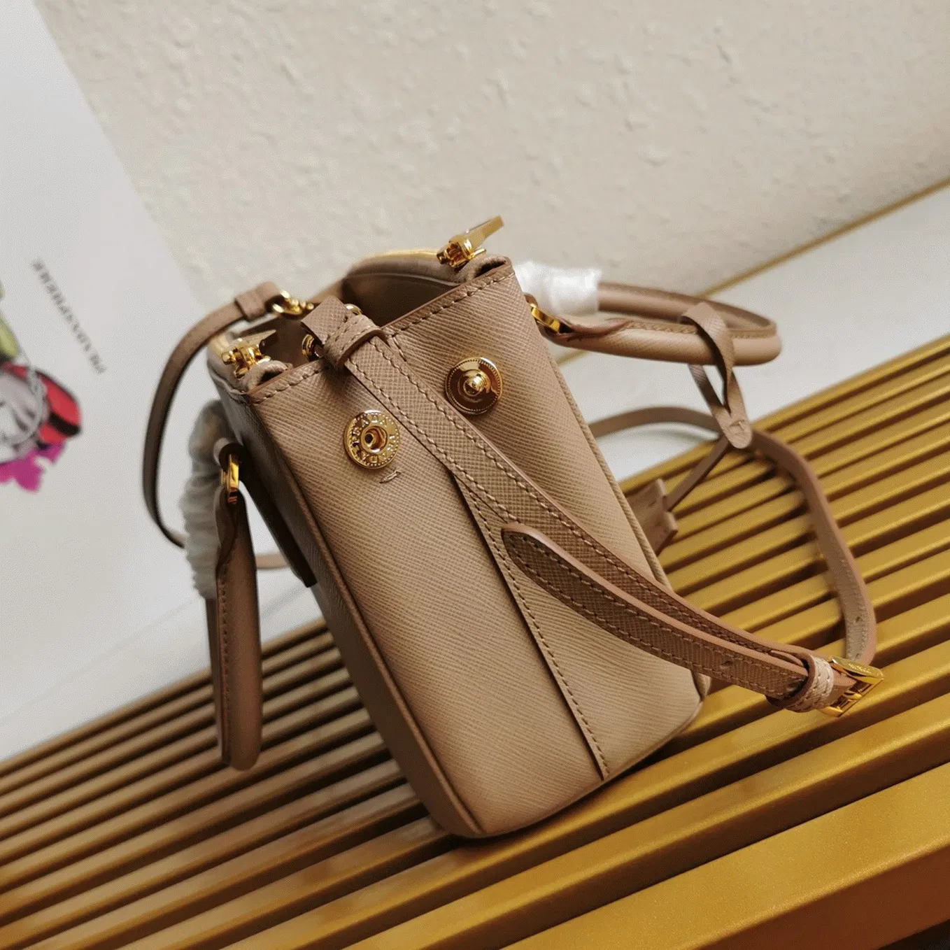 Beige Prada Mini Galleria Bag — image 3