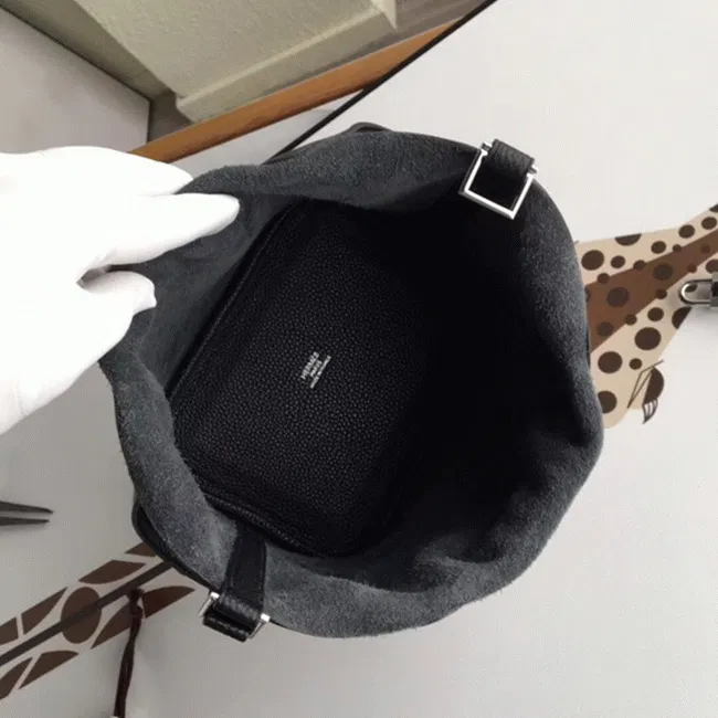 Black 1:1 Hermes Picotin Lock 18cm handbag with braided handles — image 3