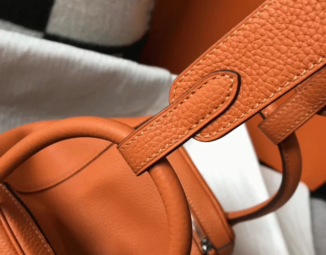 Copy Hermes Lindy 26cm handbag in orange — image 6