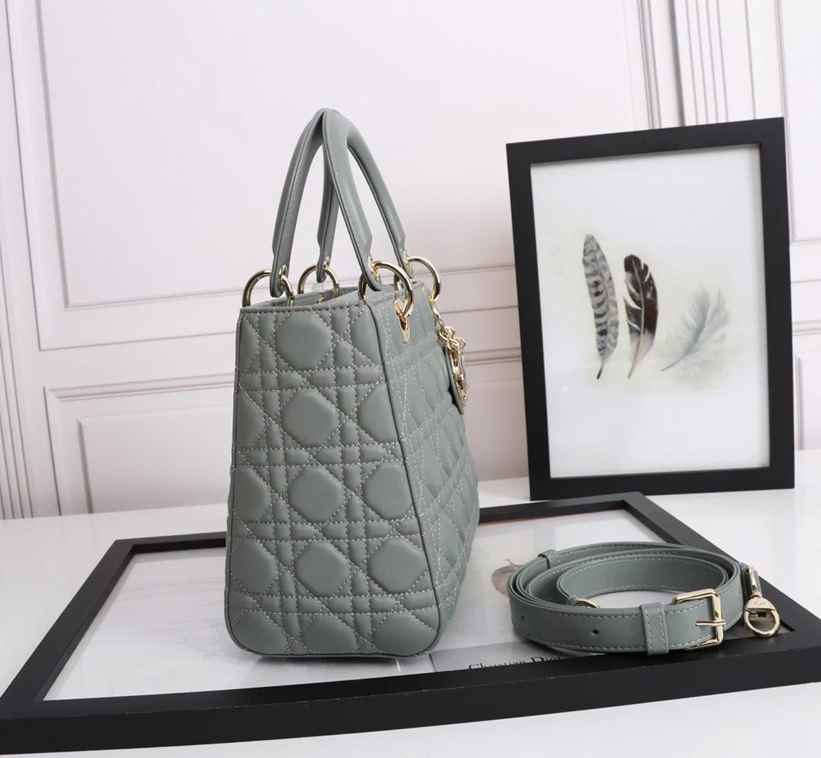 Dior Lady Dior Medium Bag in Grey — image 9