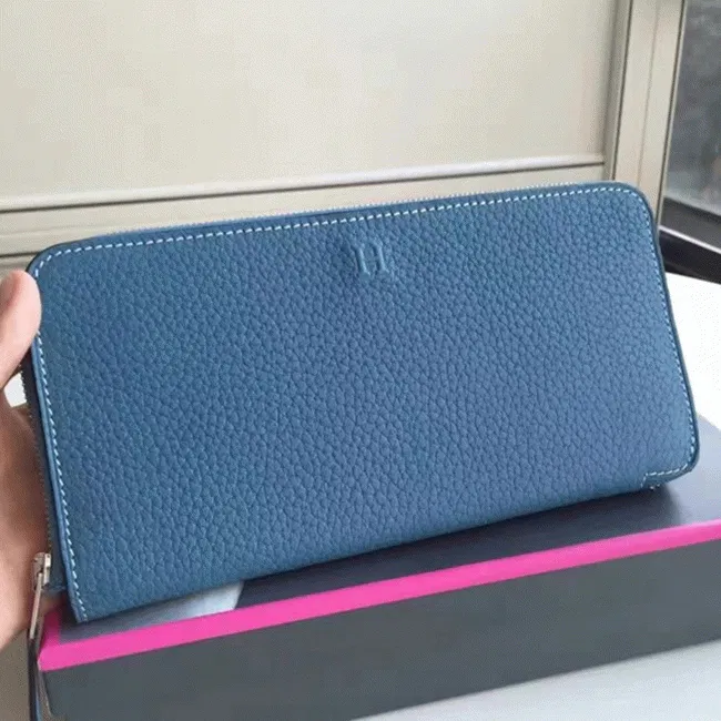 Blue Jean Designer Hermes Wallet Azap Zipped