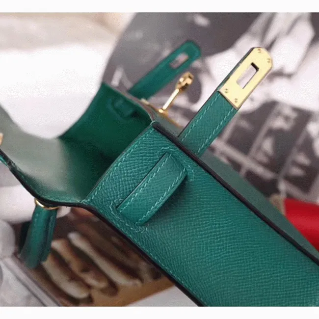 Malachite Epsom Luxury Hermes Kelly 20cm Handbag — image 5