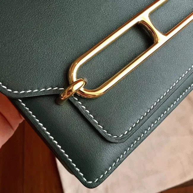 Best Knockoff Hermes Mini Sac Roulis Handbag Green — image 6