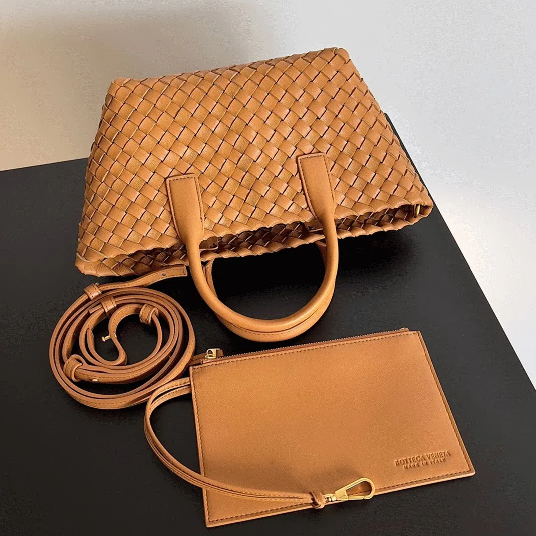 Top Quality Bottega Veneta Cabat Mini Bag In Caramel Intrecciato Lambskin — image 9