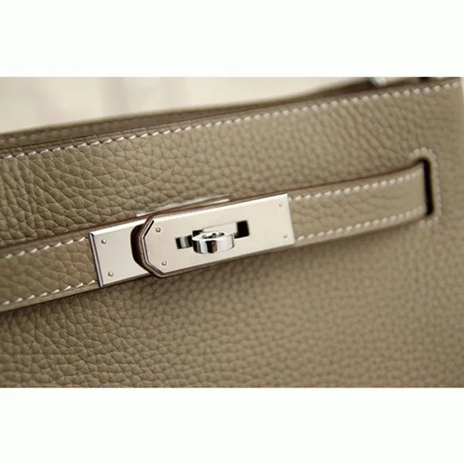 Grey Leather Hermes So Kelly 22cm Soft Leather Shoulder Bag — image 3