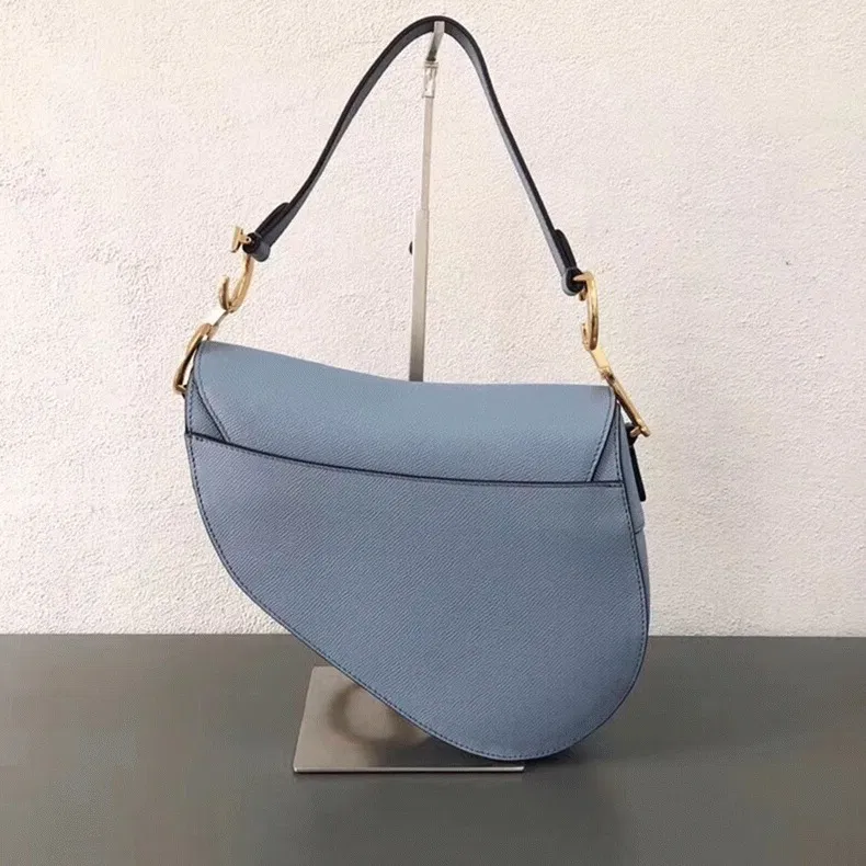 Dior Saddle Bag Knockoff in Sky Blue Grained Calfskin — image 8