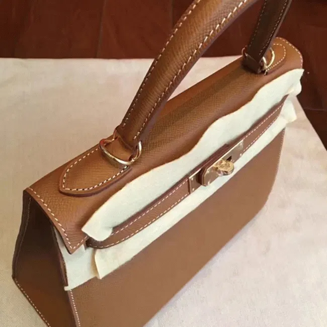 Brown Epsom Luxury Hermes Kelly Sellier 28cm Elegant Purse — image 2