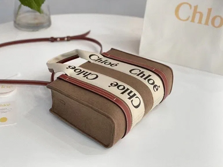 Top Quality Previous Previous Chloe Small Woody Tote Bag In Brown Felt — image 5