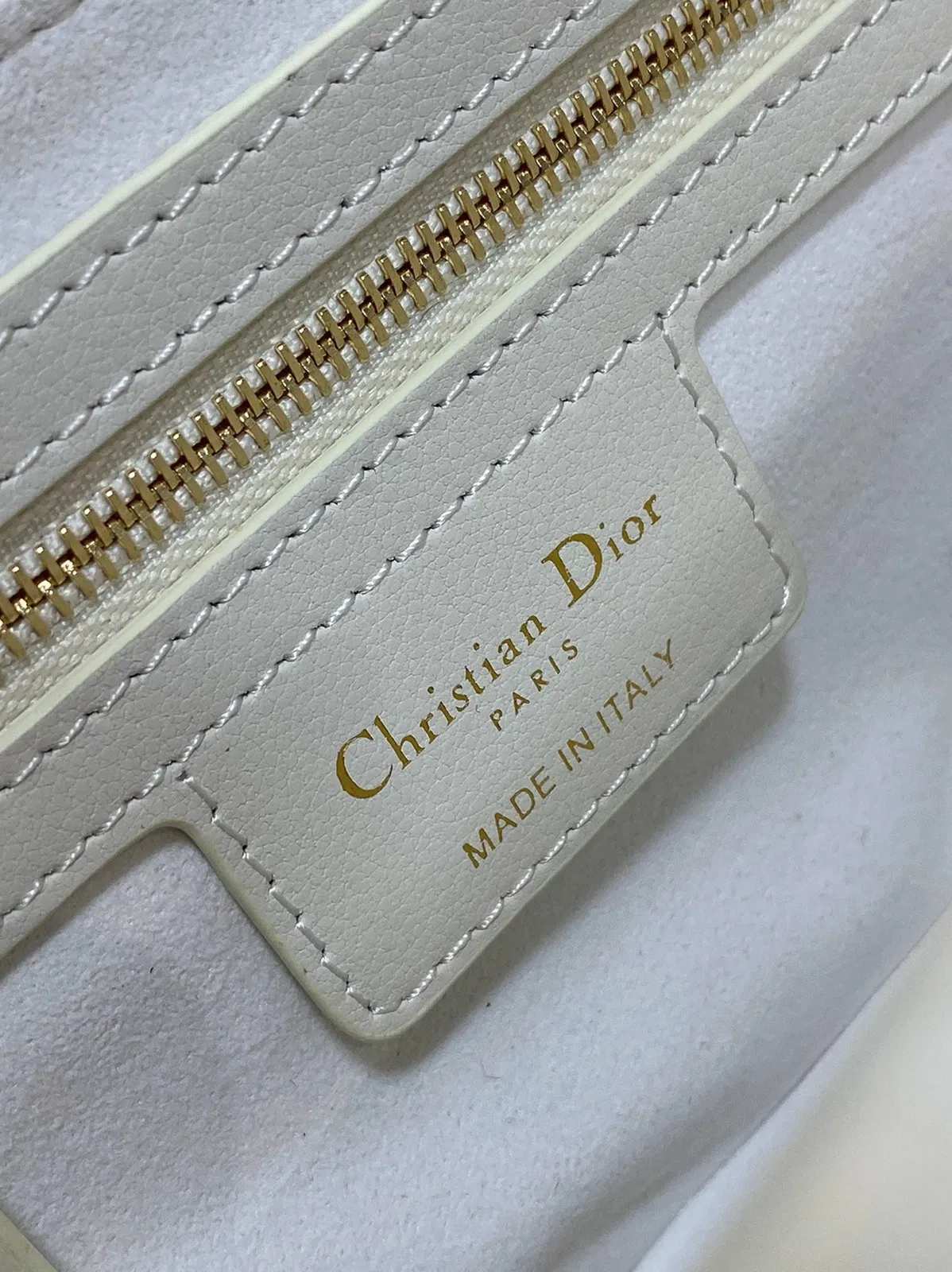 Dior Small Jolie Top Handle Bag in White Cannage Calfskin — image 3