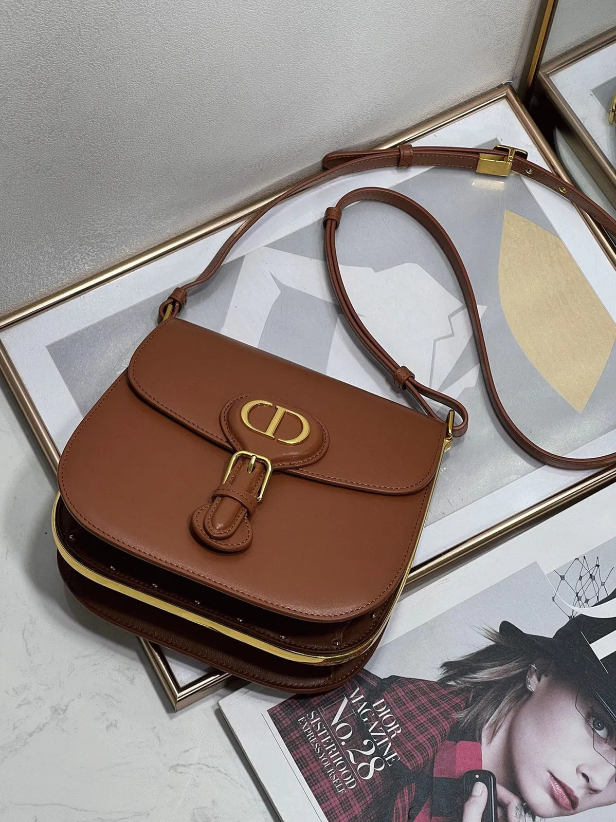 Dior Bobby Frame Bag Knockoff in Brown — image 8