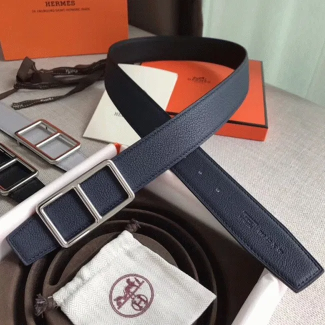 Hermes Officier belt buckle in navy blue — image 2