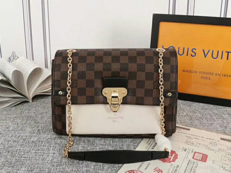 Louis Vuitton Damier Ebene Canvas Vavin PM Bag In Cream