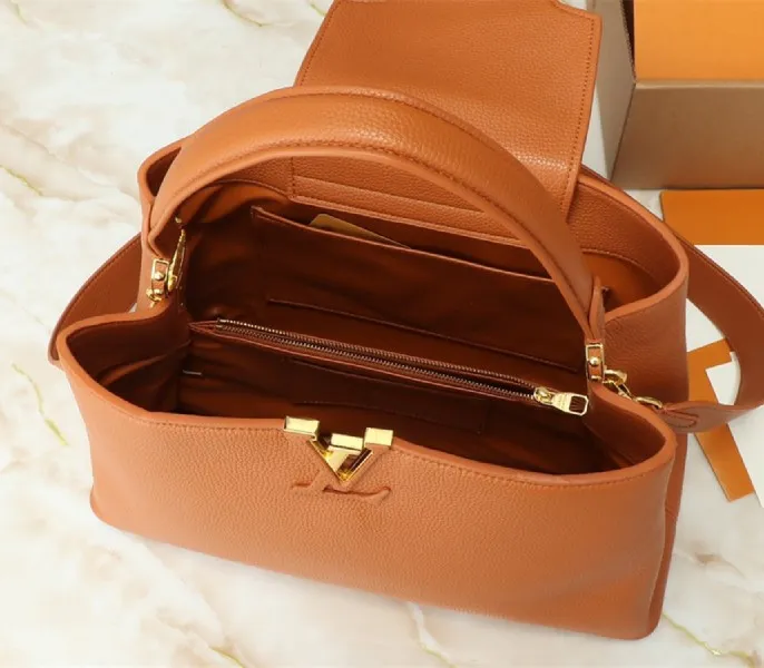 Louis Vuitton Capucines GM Souple Handbag In Cognac Brown — image 5