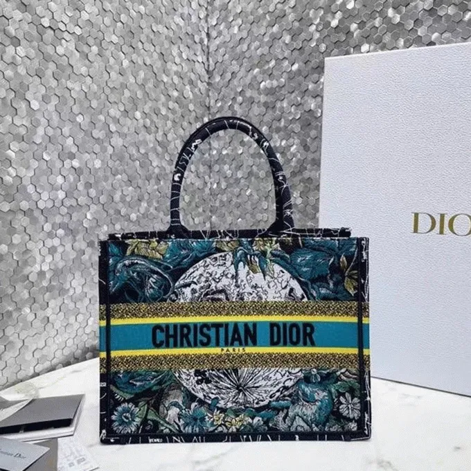 Dior Medium Book Tote Bag Imitation in Blue Dior Constellation Embroidery — image 2