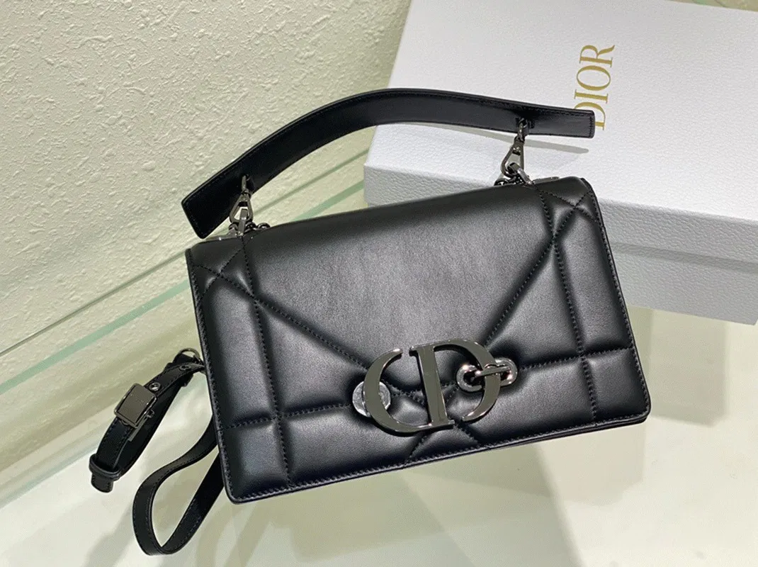 Dior 30 Montaigne Chain Bag with Handle in Black Lambskin — image 2